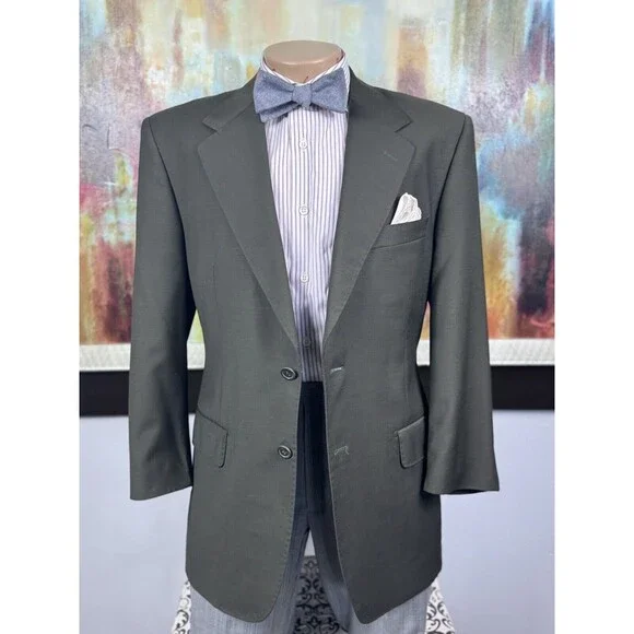 Tiglio Mens Forrest Green Super 140s Blazer 42S Made In Italy MSRP $1395